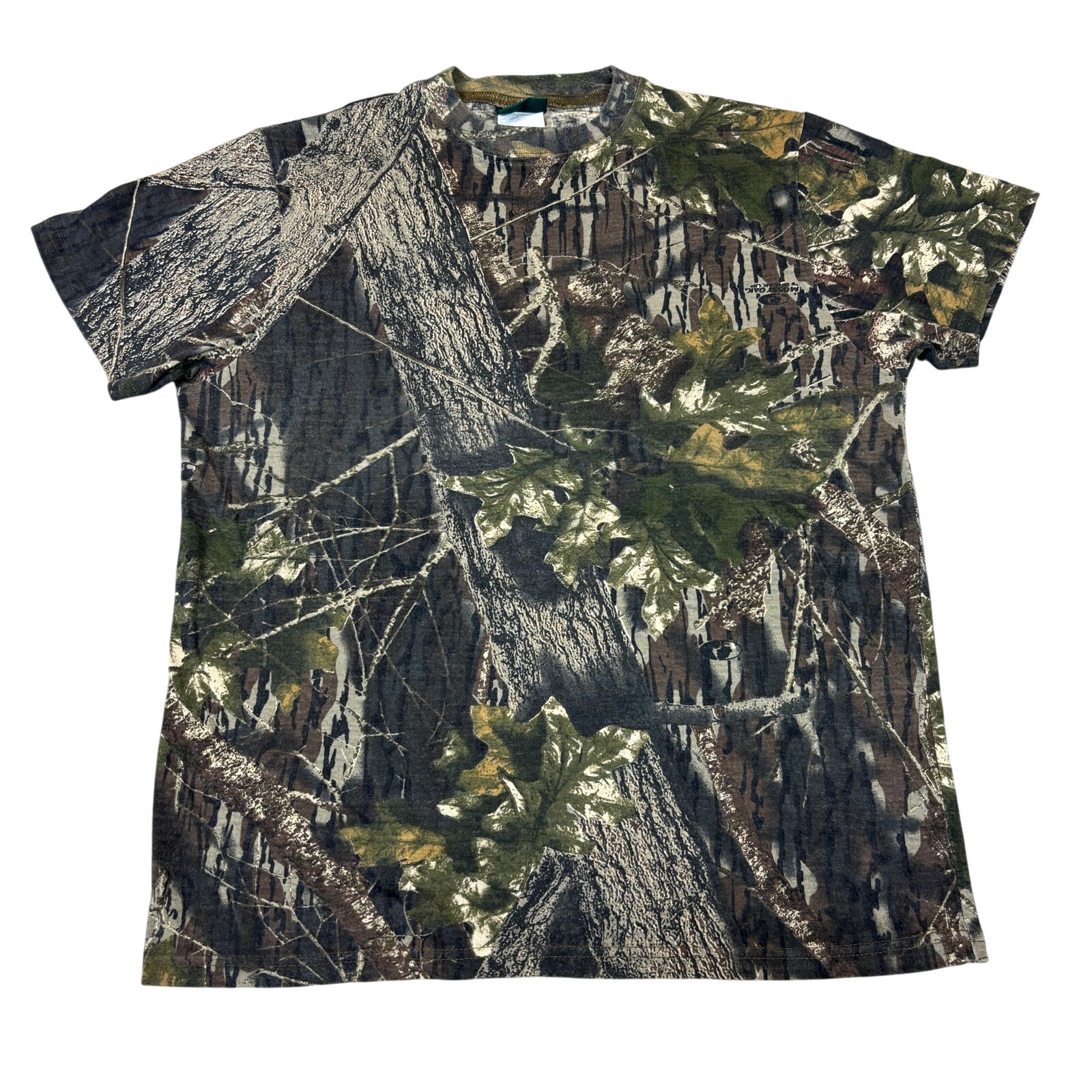 Vtg Mossy Oak Camo Classic Boys Short Sleeve T Shirt Youth Xl Hunting Gym